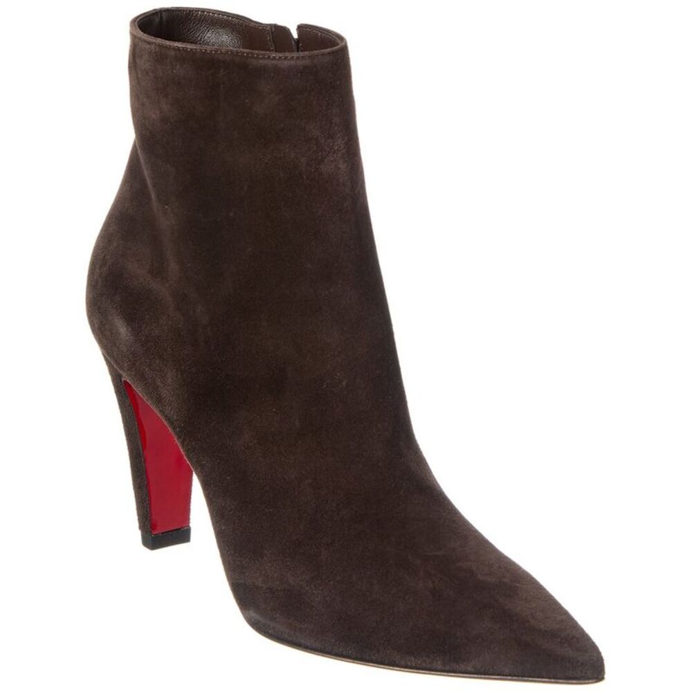 Christian Louboutin Vibella 85 Suede Bootie, Brown